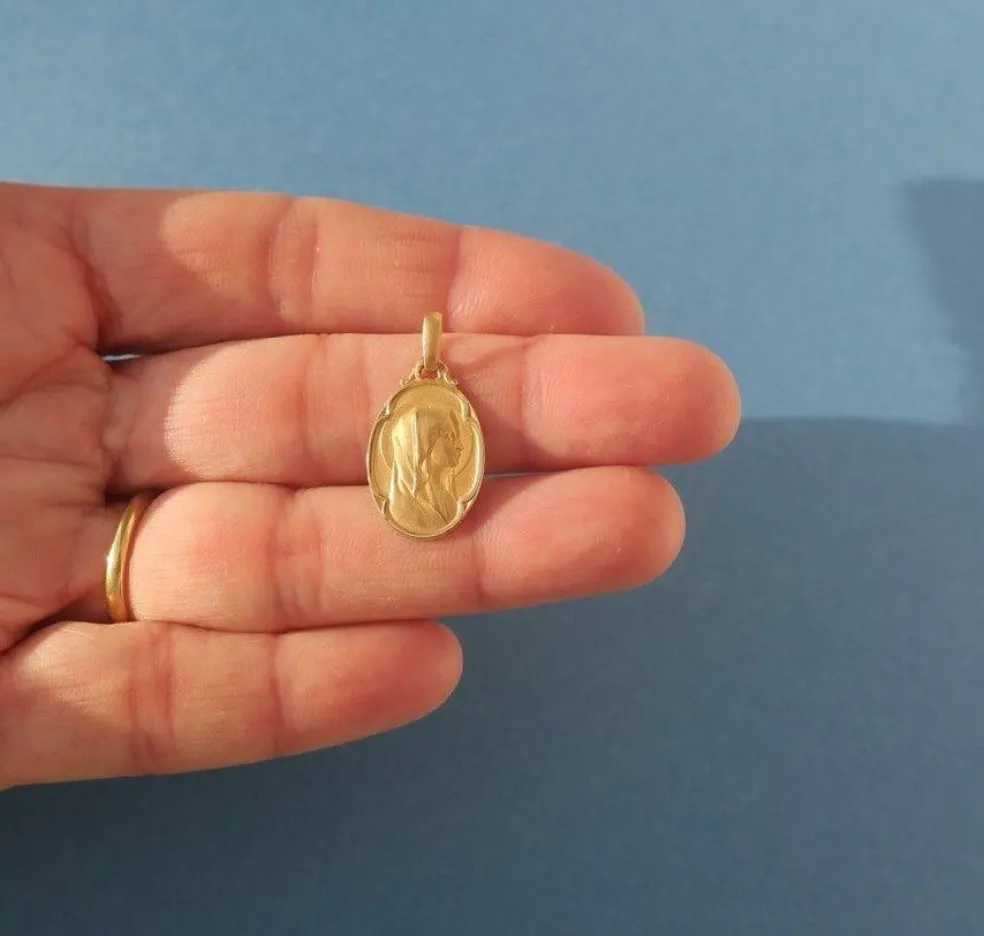 LASSERRE médaille Vierge au Voile début XXe