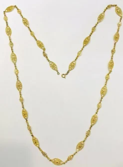 Long collier maille filigrane