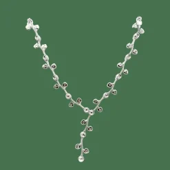Long Collier or blanc et diamants