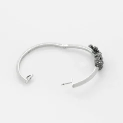 LYDIA COURTEILLE- Créoles Or gris, Agate blanche et Diamants