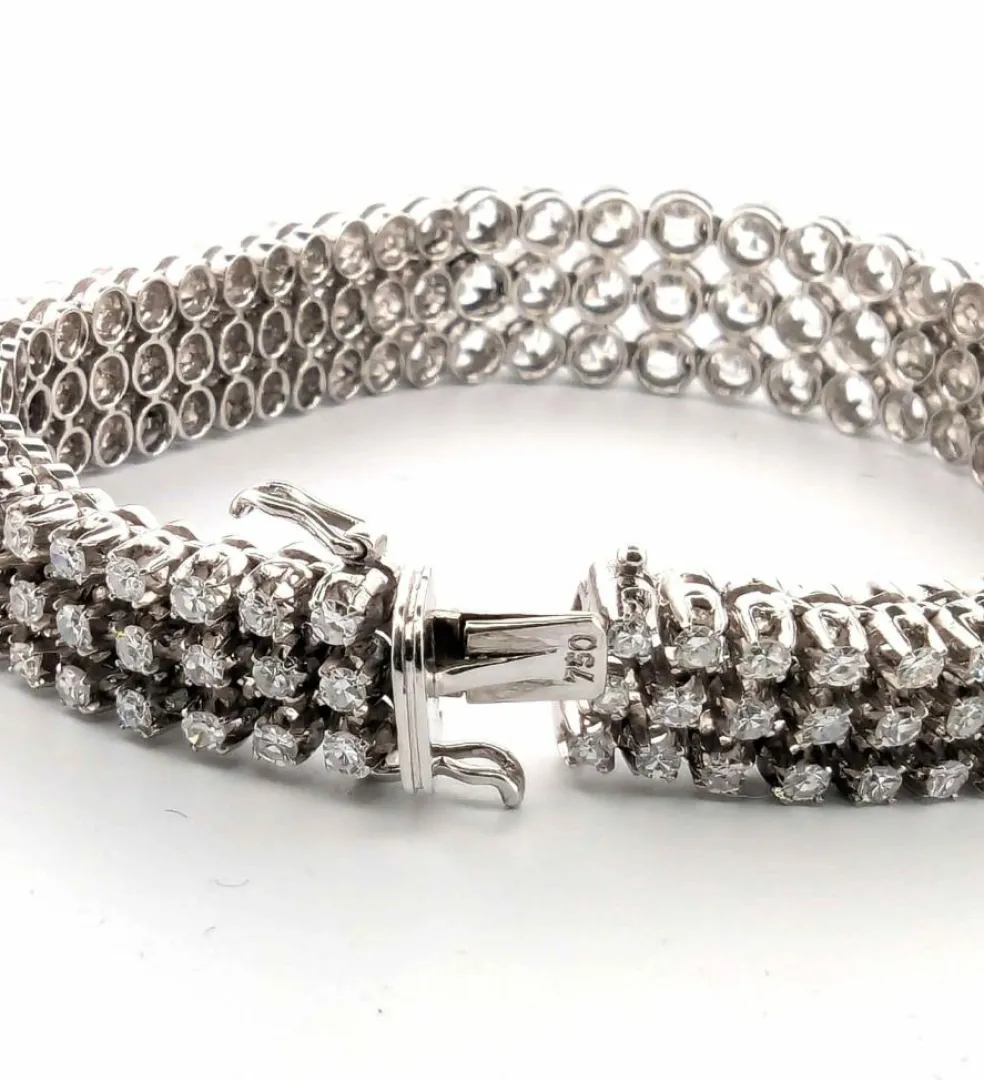 Magnifique bracelet en or massif 18 carats avec diamants