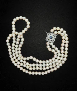 Magnifique collier de perles à double rang