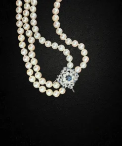 Magnifique collier de perles à double rang