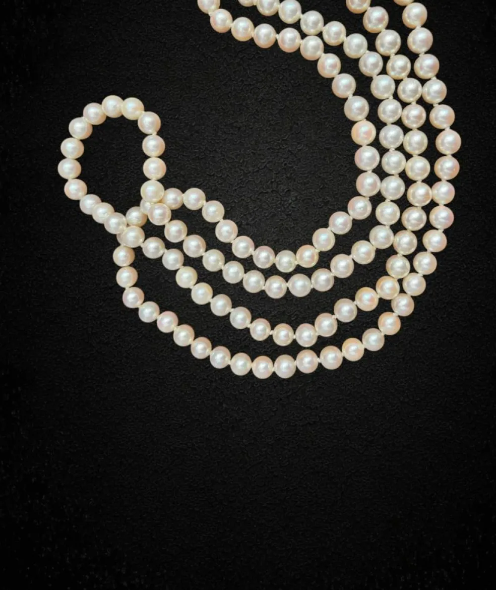 Magnifique collier de perles à double rang