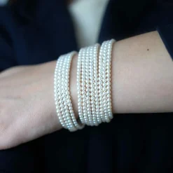 Manchette Or jaune et perles - De Saedeleer