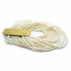 Manchette Or jaune et perles - De Saedeleer