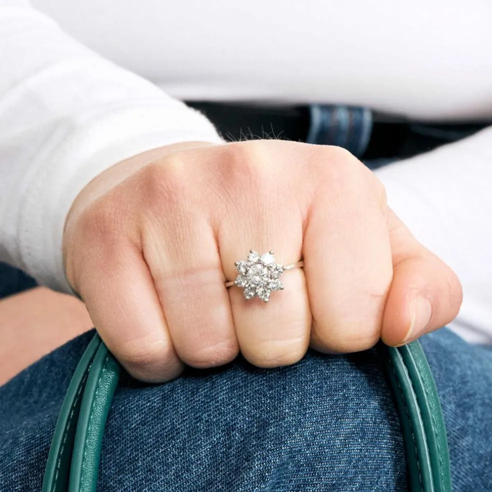 Marguerite Diamant en or blanc