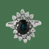 Marguerite or blanc, saphir et diamants