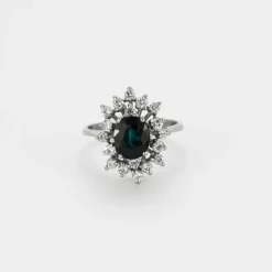 Marguerite or blanc, saphir et diamants