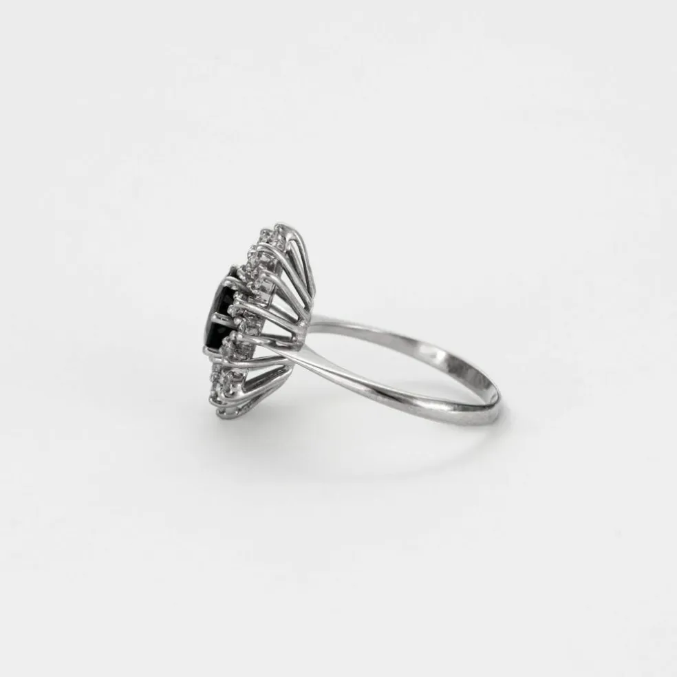 Marguerite or blanc, saphir et diamants