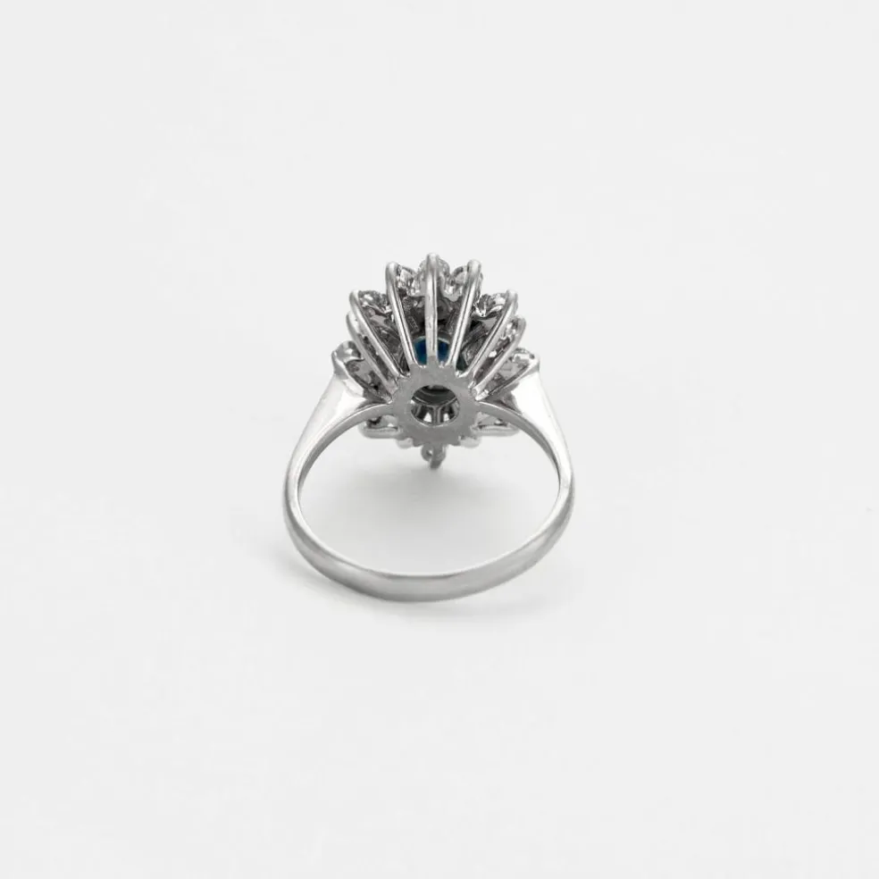 Marguerite or blanc, saphir et diamants