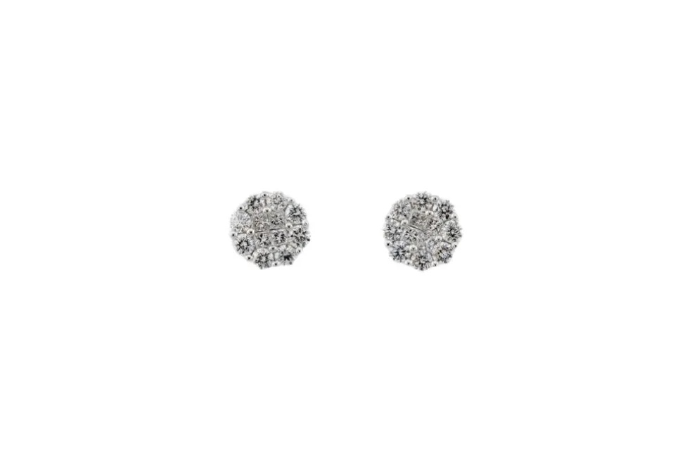 Marguerites en or blanc avec diamants