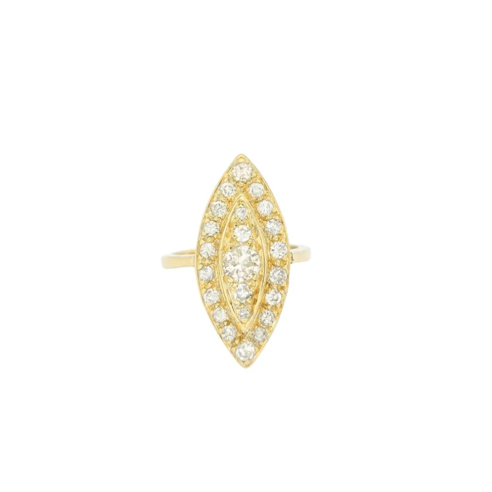 Marquise en or jaune et diamants