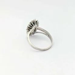 Marquise or blanc diamants saphir