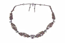 Martin Spreng Collier roseaux d'été, titane et saphirs