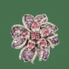 MATY - Bague fleur améthystes, saphirs roses et diamants