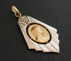 Médaille 2 Ors Art Déco