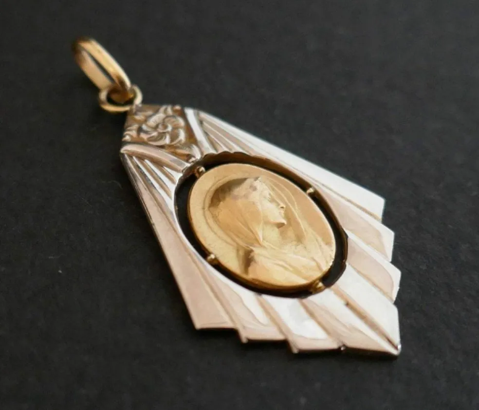 Médaille 2 Ors Art Déco