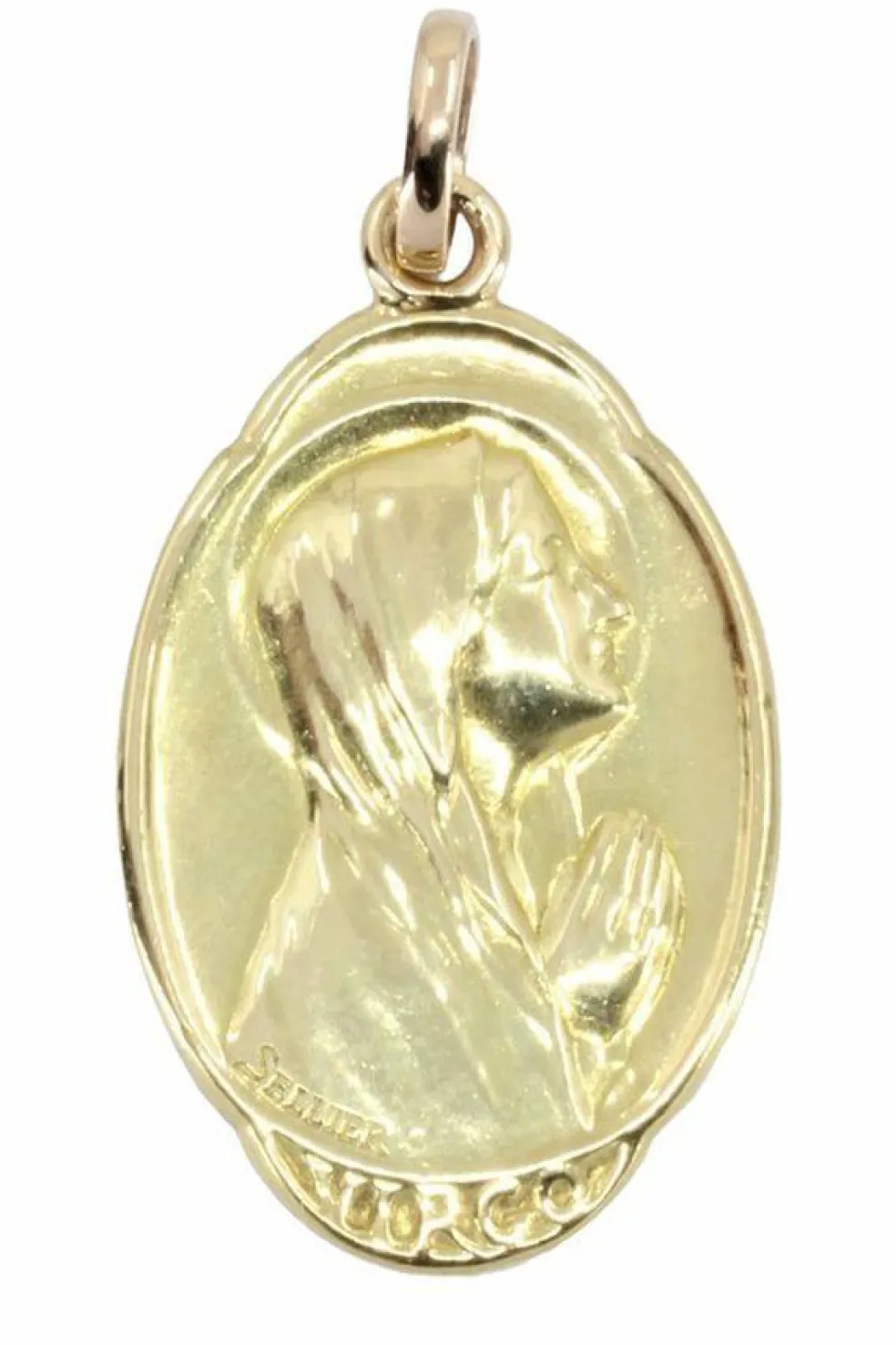 MÉDAILLE VIERGE ART-DÉCO SIGNÉE SELLIER