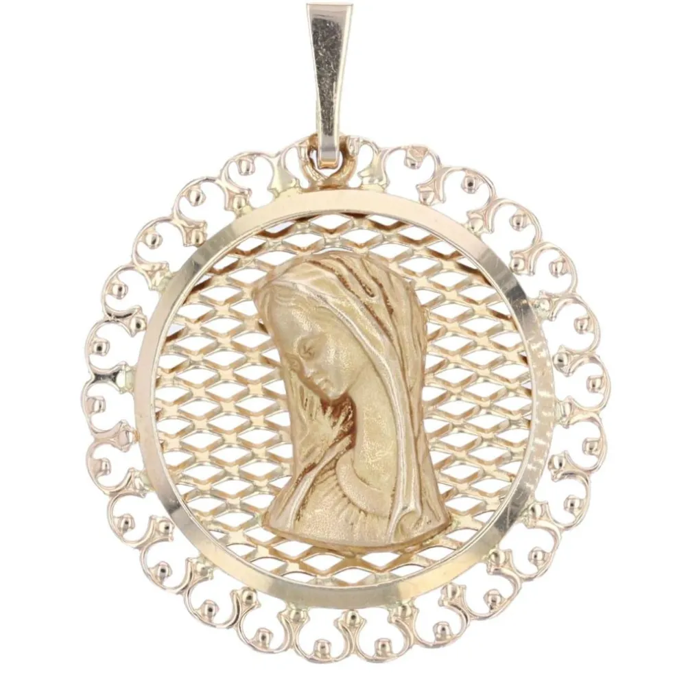 Médaille ajourée Vierge or rose