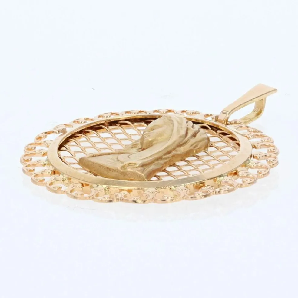 Médaille ajourée Vierge or rose