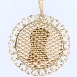 Médaille ajourée Vierge or rose