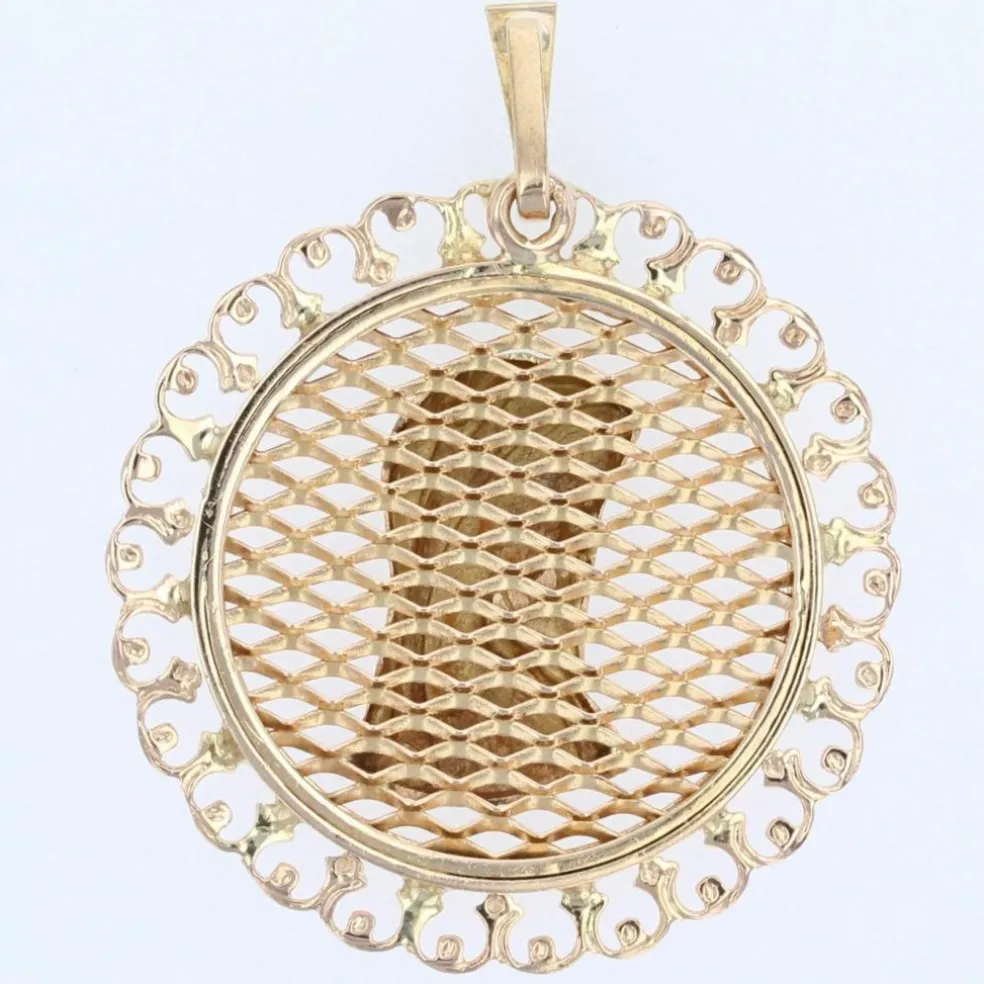 Médaille ajourée Vierge or rose