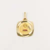 Médaille amour Augis carrée Plus qu'hier moins que demain or jaune diamant rubis