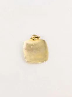 Médaille amour Augis carrée Plus qu'hier moins que demain or jaune diamant rubis