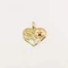 Médaille amour Augis coeur Plus qu'hier moins que demain or jaune rubis