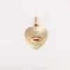 Médaille amour Augis coeur strié Plus qu'hier moins que demain or jaune rubis