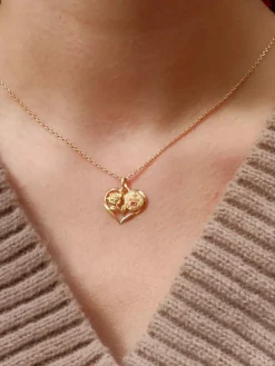 Médaille amour Augis coeur Plus qu'hier moins que demain or jaune rubis