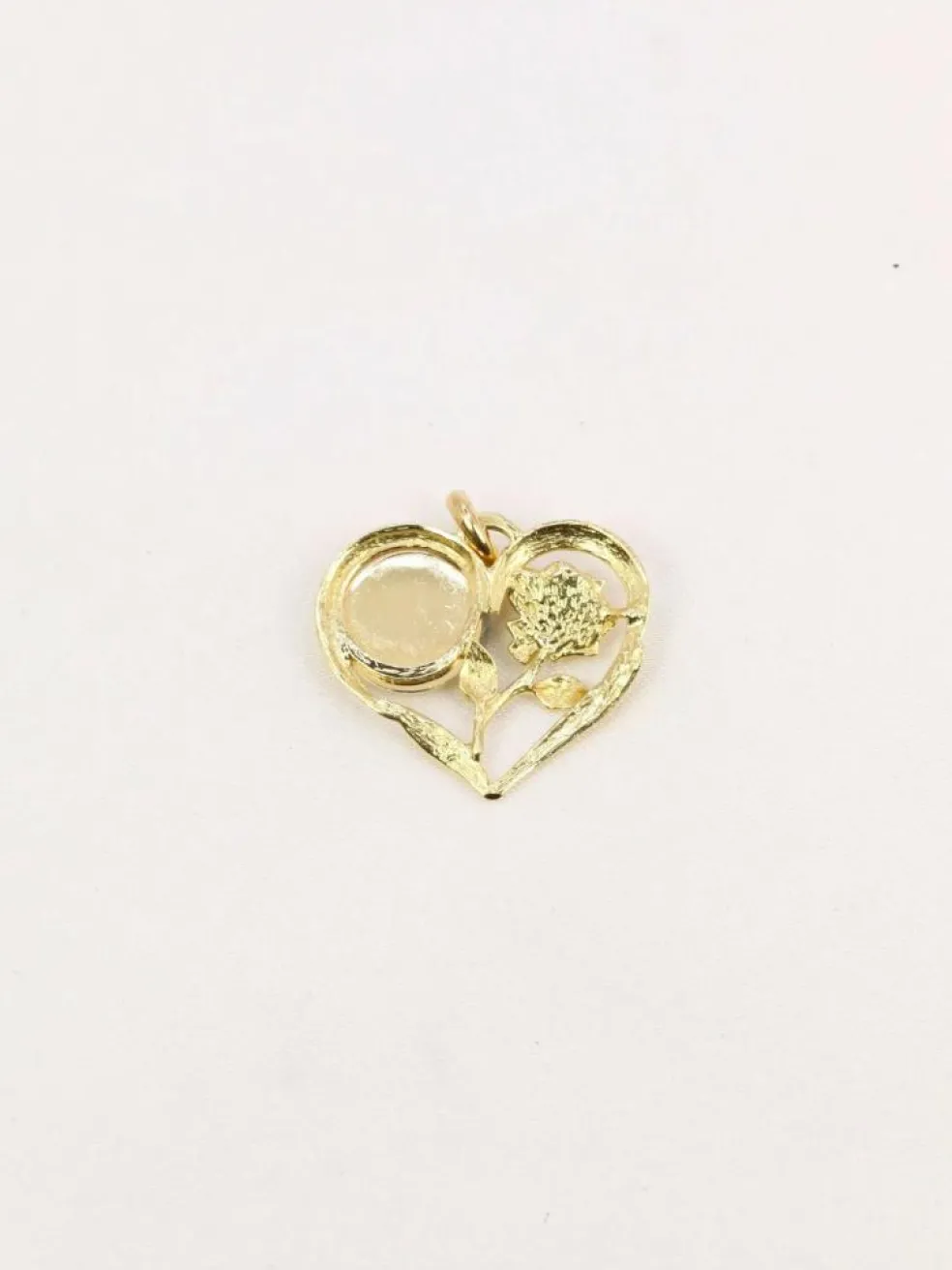 Médaille amour Augis coeur Plus qu'hier moins que demain or jaune rubis