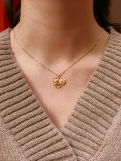 Médaille amour Augis coeur Plus qu'hier moins que demain or jaune rubis