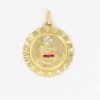 Médaille amour Augis Jumbo Plus qu'hier moins que demain or jaune diamant rubis