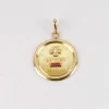 Médaille amour Augis ronde Plus qu'hier moins que demain or jaune diamant rubis