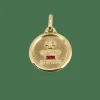 Médaille amour Augis ronde Plus qu'hier moins que demain or jaune diamant rubis