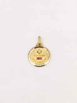Médaille amour Augis ronde Plus qu'hier moins que demain or jaune diamant rubis