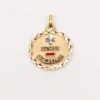 Médaille amour Augis ronde Plus qu'hier moins que demain or jaune rubis