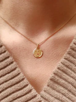 Médaille amour Augis ronde Plus qu'hier moins que demain or jaune diamant rubis