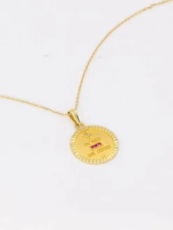 Médaille amour Augis ronde or et diamant, Plus qu’hier moins que demain
