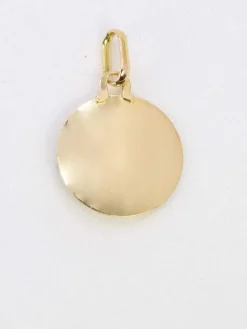 Médaille amour Augis ronde rayons Plus qu'hier moins que demain or jaune rubis