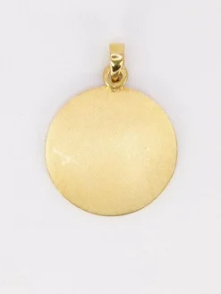 Médaille amour AUGIS ronde Plus qu'hier moins que demain or jaune rubis diamants