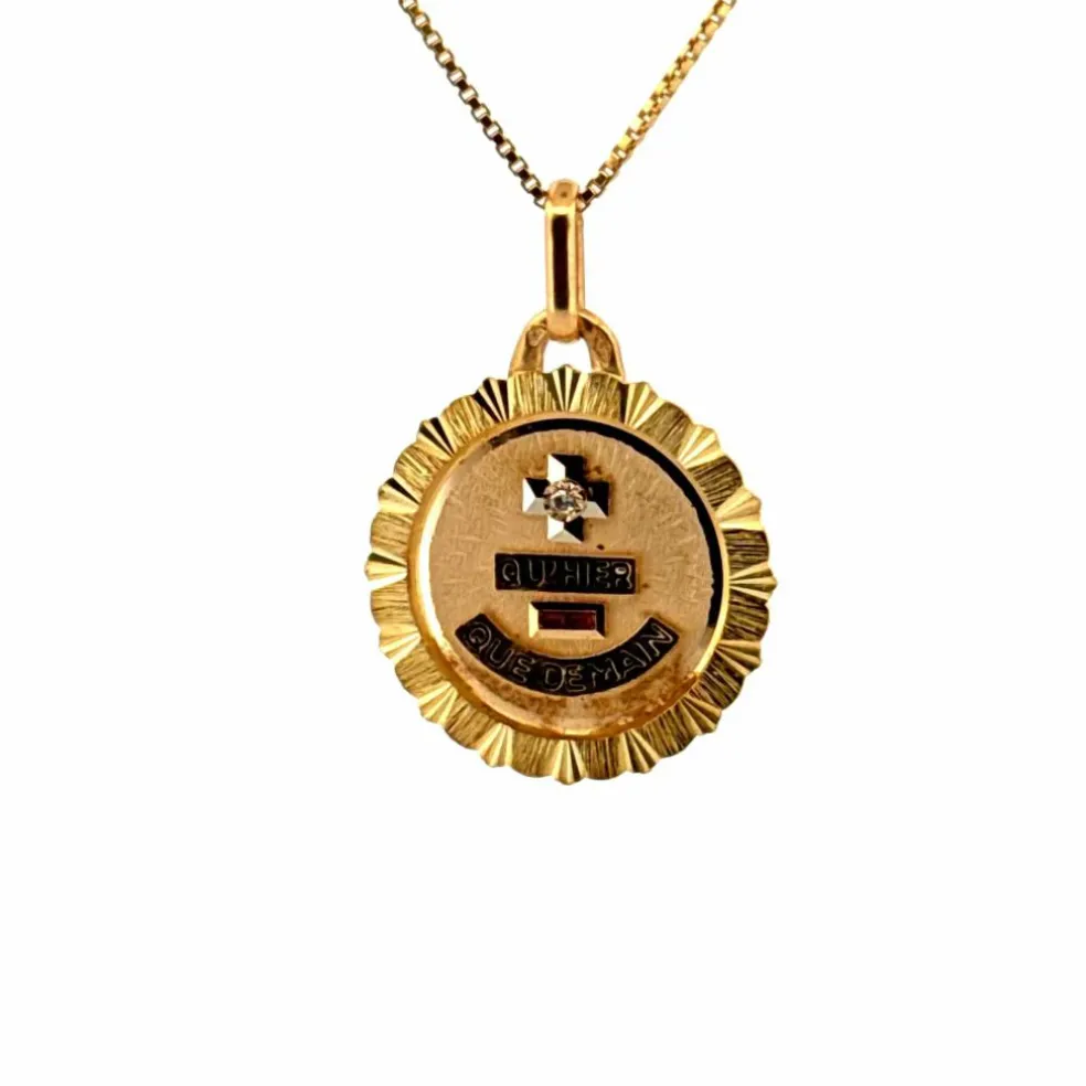 Médaille Amour Or Jaune 18k & Diamant