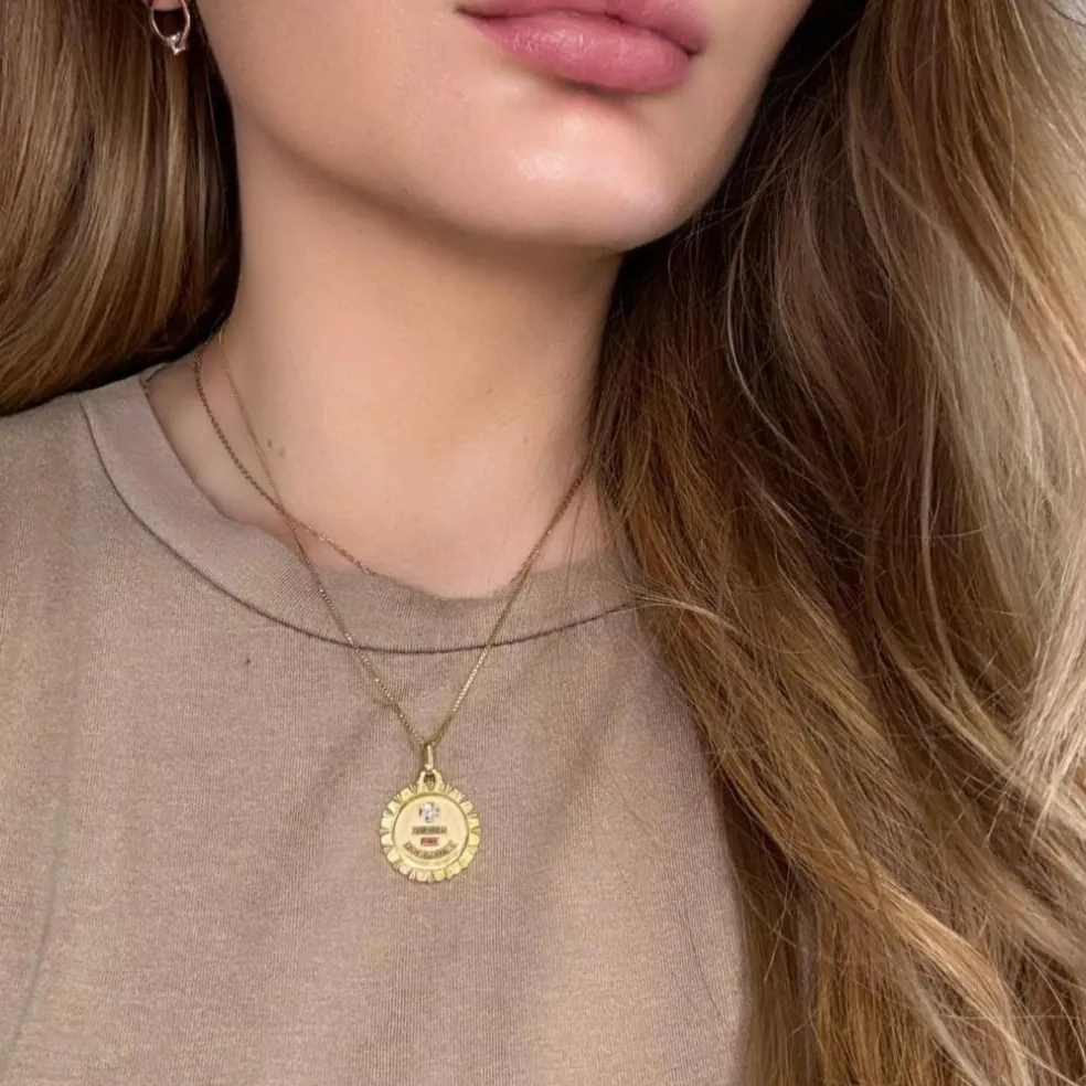 Médaille Amour Or Jaune 18k & Diamant