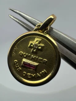 Médaille Amour Or Jaune 18k & Diamant