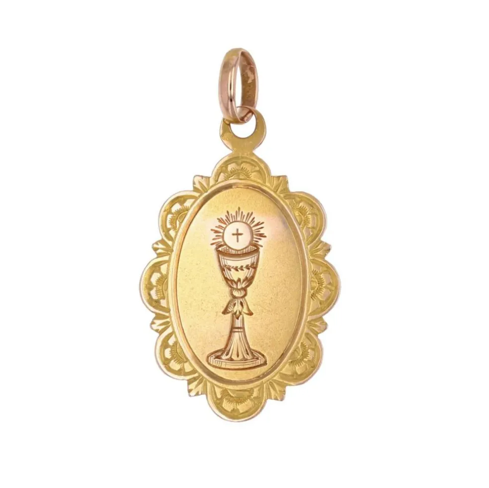 Médaille ancienne Calice or jaune