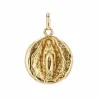 Médaille ancienne or jaune Saint Michel et Vierge Marie