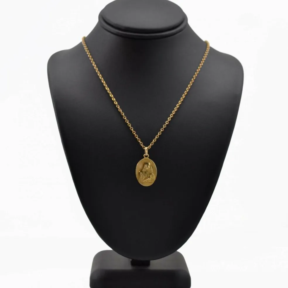 Médaille ancienne or jaune Vierge à l'Enfant Vernon