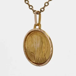 Médaille ancienne or jaune Vierge Marie décor épi